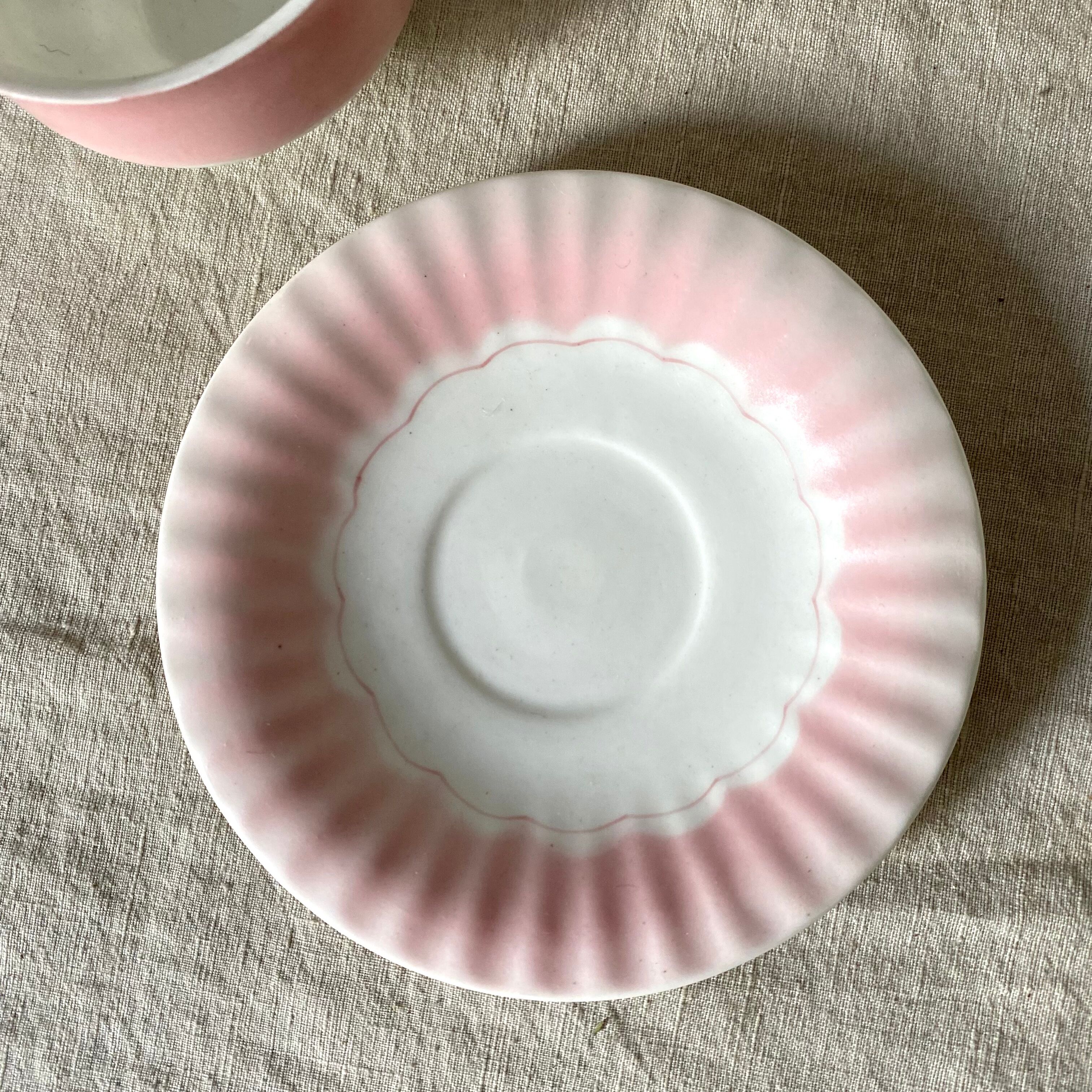 Pink vintage porcelain cups