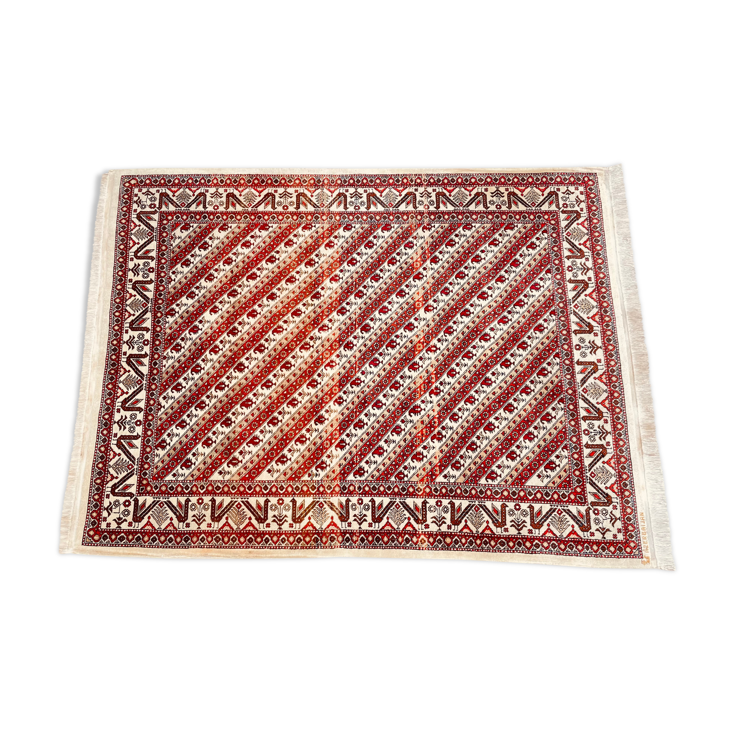 tapis persan aux hirondelles d'azerbaijan - 130x182cm