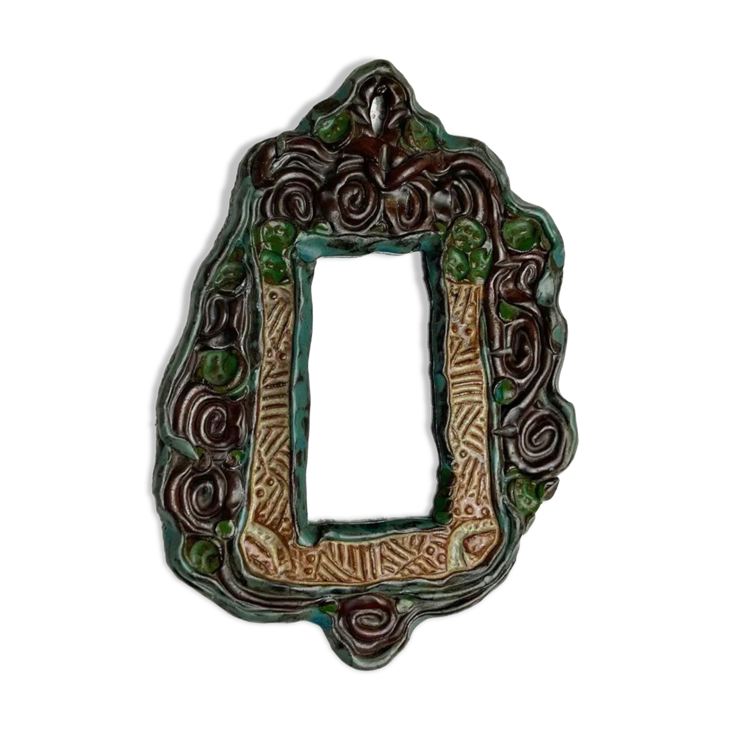 Anonymous ceramic mirror, 20x12 cm