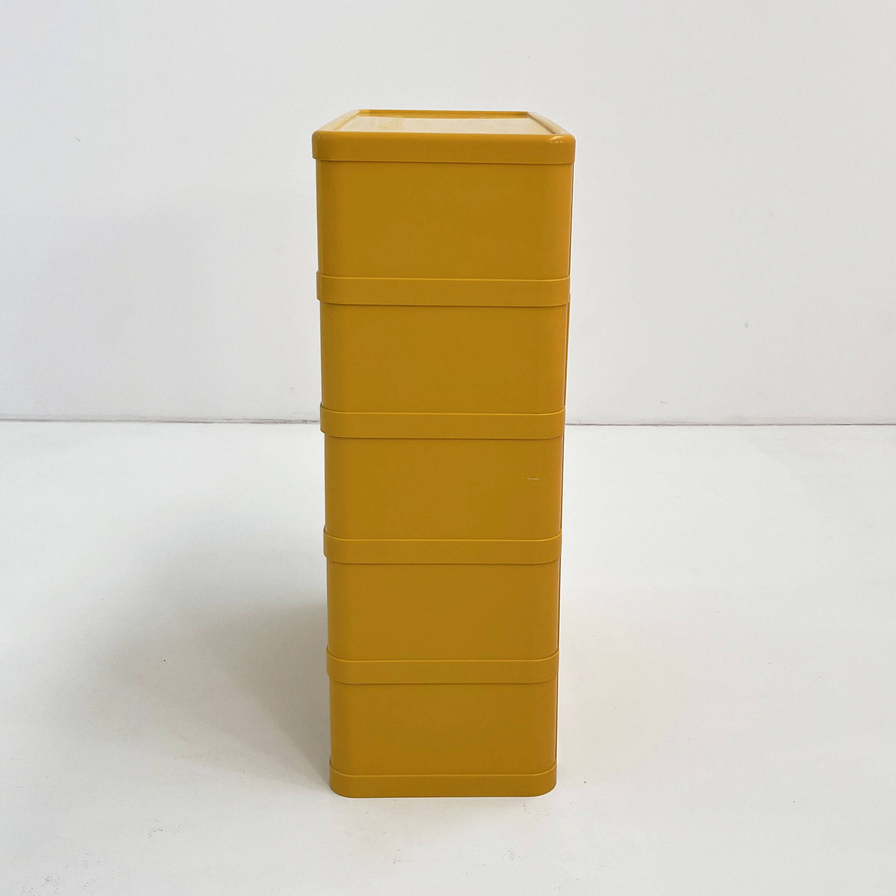 Yellow cabinet model "4964" by Olaf Von Bohr for Kartell, 1970