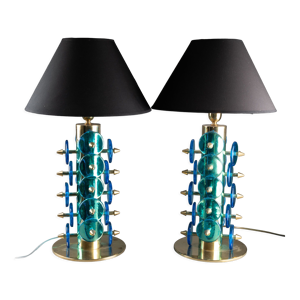 paire de lampes en verre