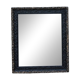 Vintage wooden and stucco mirror in patinated midnight blue with gold – baroque style – 51 ×
