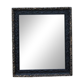 Miroir vintage en bois et stuc bleu nuit patiné doré – style baroque – 51 ×