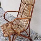 Armchair in rattan of the 1960s