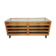 Vintage beech and glass display counter 1970