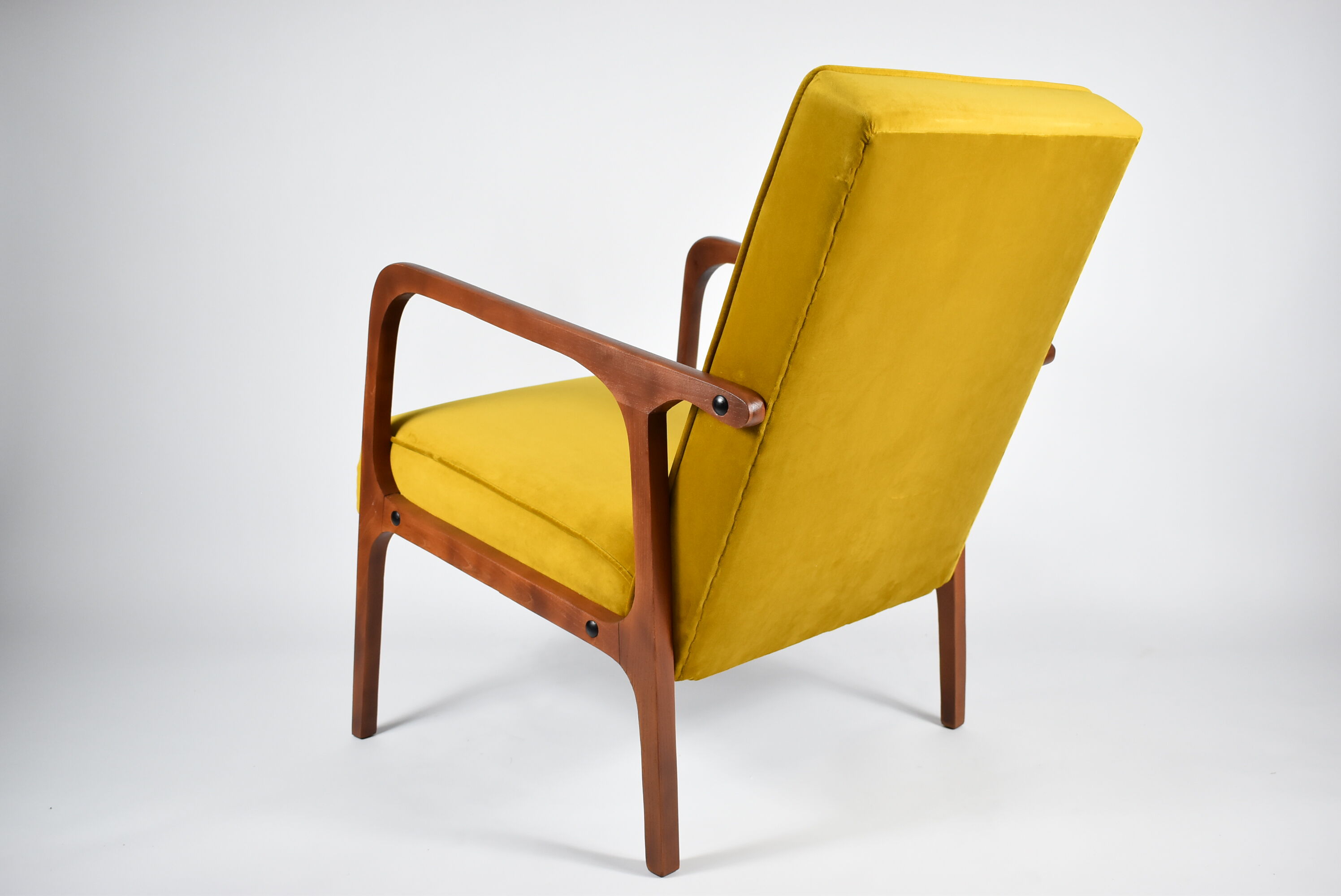 Velvet armchair model 04-b, 1970s, yellow fabric