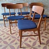 Mid century set of 6 teak dining chairs by Farstrup, Denmark 1960s