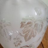 Oil lamp globe - Vine and grape frieze - frosted, sandblasted glass