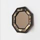 Brass and horn octagonal mirror with horn by Anthony Redmile, UK ca. 1980