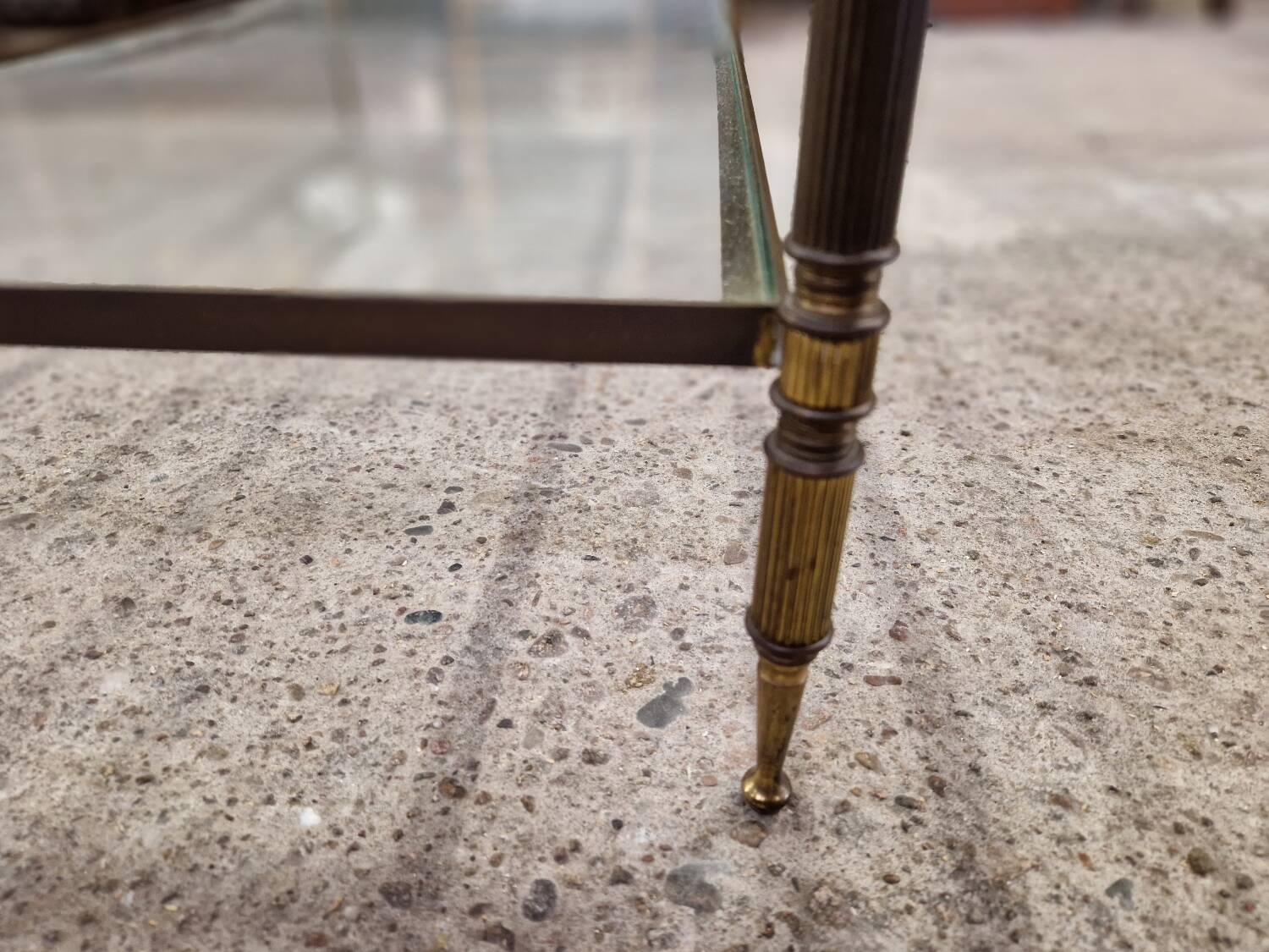 Brass and glass coffee table
