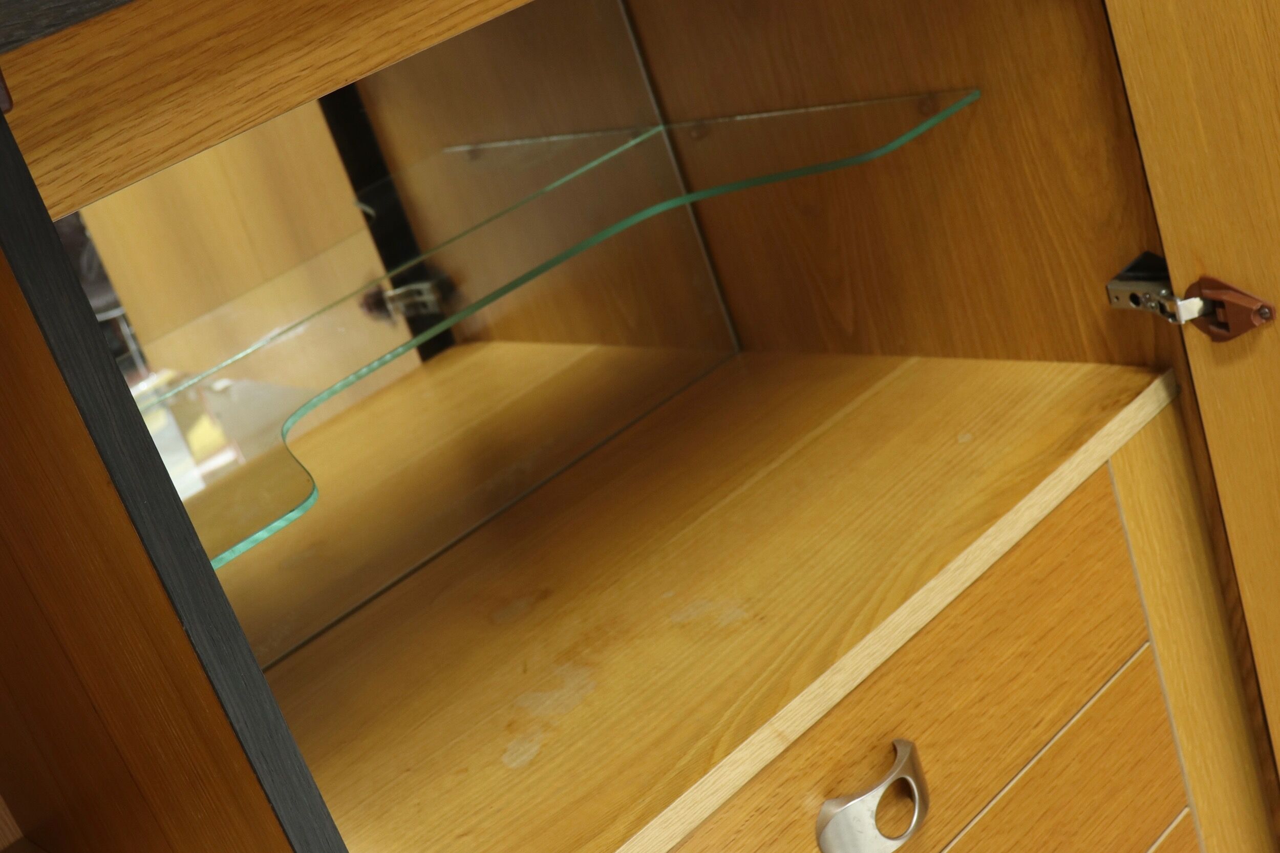 Brutalist Belgian Bar Cabinet in Dark Brown Stained Oak, 1970s