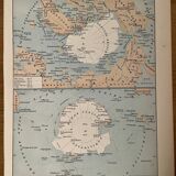 Lithograph map on the poles - 1900