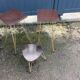 Lot of 2 tables low and door plants vintage formica