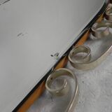 Vintage faceted mirror in an aluminium frame from the 1950s.