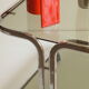 Chrome and smoked glass vintage bar cart trolley, 1970s.