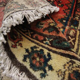 Traditional Rust Wool Area Rug Handmade Oriental Design Carpet- 94x240cm