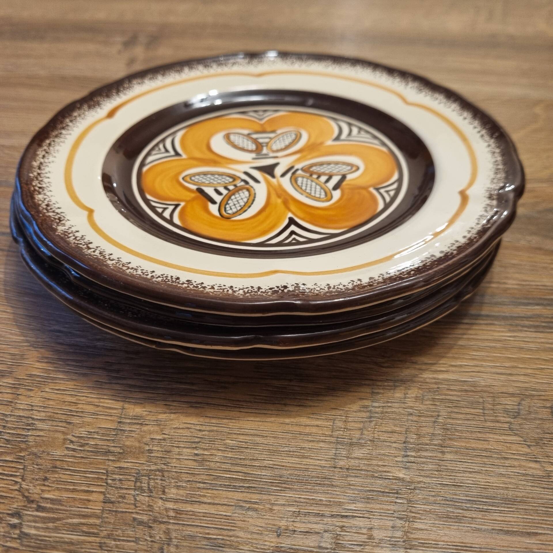 4 ceramic dessert plates Quimper Brittany