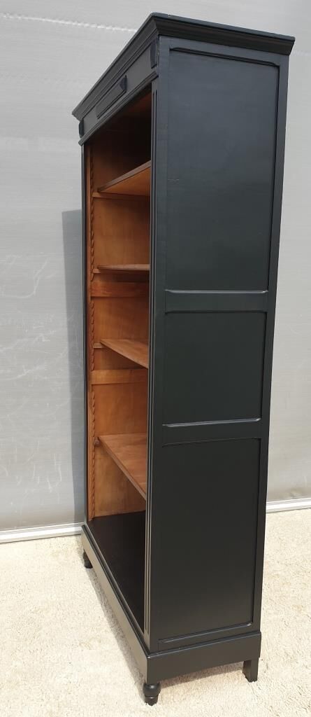 Open bookcase XIXth lacquered black