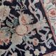 Tapis vintage fait main Tabriz – 48 x 64 cm – Noir & Motif Jardin - 1C971