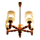 Mid-century Wood Chandelier by Instala Jilove u Decina,1960's