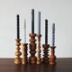 Scandinavian Wooden Candleholders, Set of 6