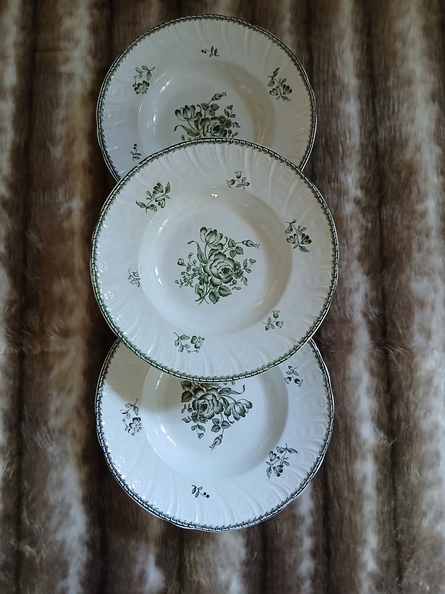 9 assiettes anciennes en Terre de fer "Strasbourg "