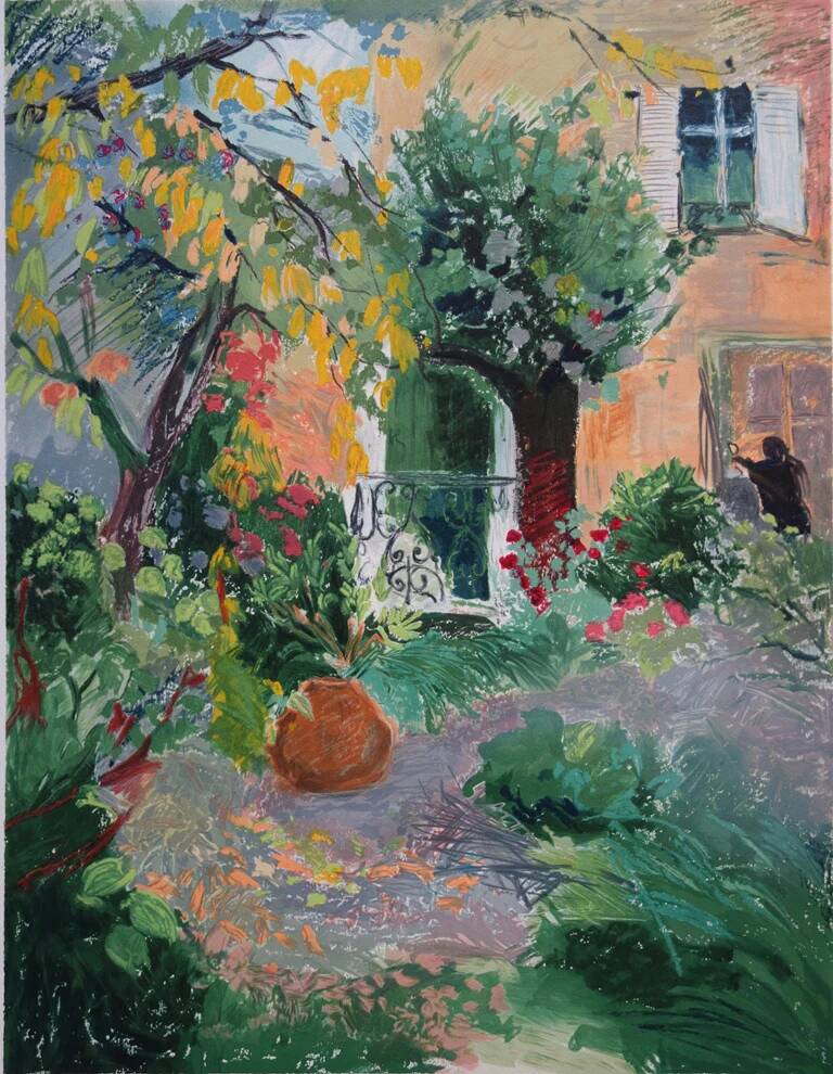 Nancy delouis: the provençal garden in spring, original signed lithograph