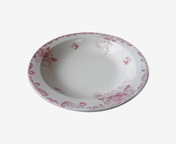 Plat creux terre de fer LG décor pavots