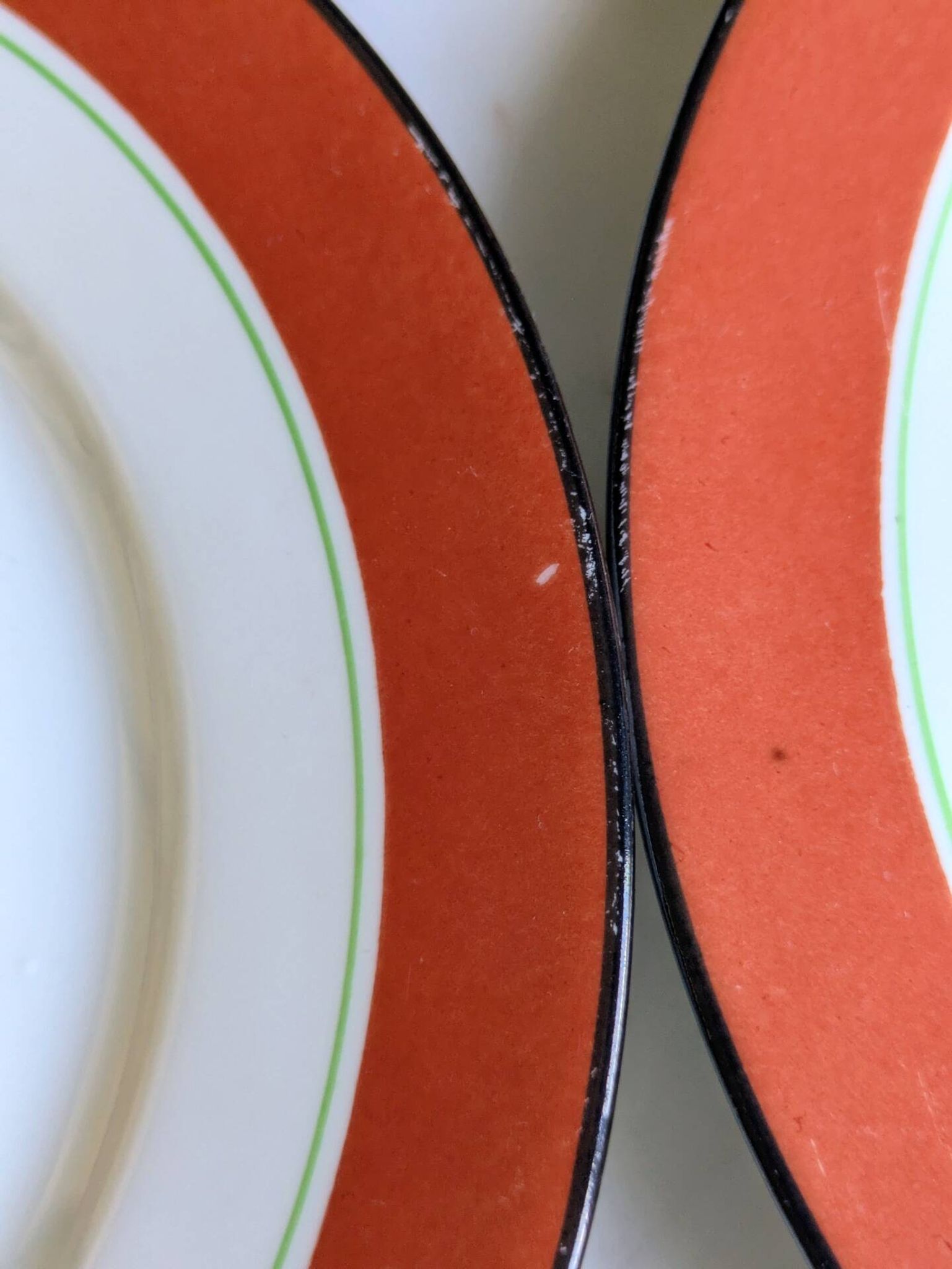 Art Deco dessert plates Henri Delcourt / Boulogne sur Mer / parakeet