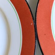 Art Deco dessert plates Henri Delcourt / Boulogne sur Mer / parakeet