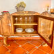 Buffet Art Nouveau restauré avec vitrine