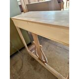 Italian Natural Consolle in Walnut Feather Wood and Maple and Walnut Inlays