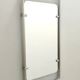 Rectangular Wall Mirror with Silver Glazed Metal Frame, Italy 1970s