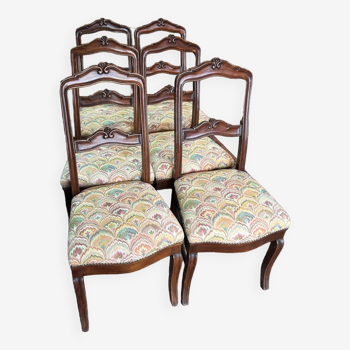 série de 6 chaises en Noyer fin XIXème