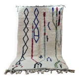 Authentic Moroccan Beni Ourain Wool Rug – Handwoven Berber Carpet with Geometric Patterns, Boho-Chic