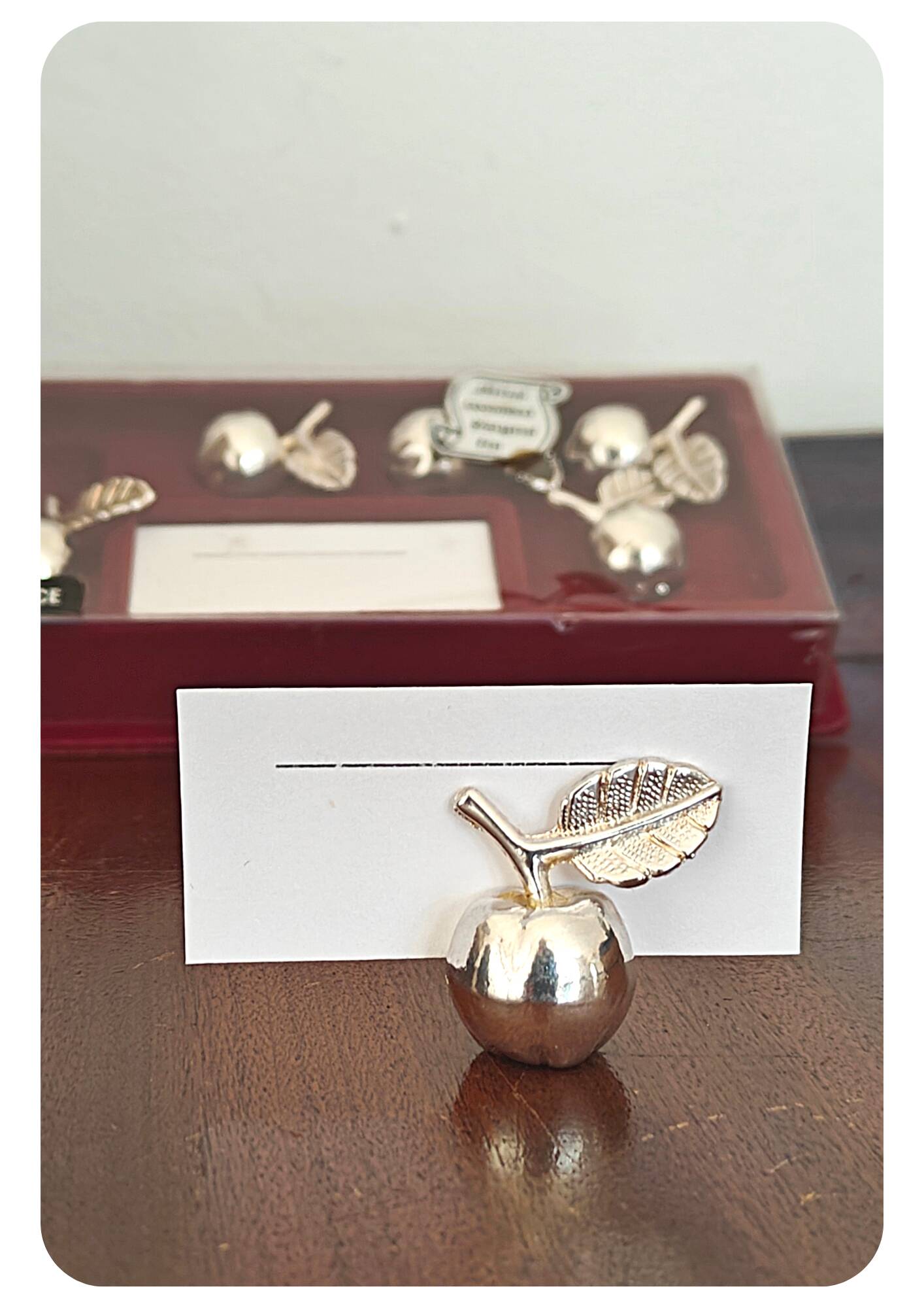 Ensemble  de 6 marque place pommes argentés