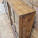 Antique Art Deco glass-fronted sideboard in Burmese teak
