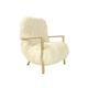 Pair of L.A. Studio Contemporary Modern White Mongolian Goat Italian Armch