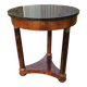 Small Empire Style Pedestal Table in Mahogany and Black Veined Marble, 19th Century