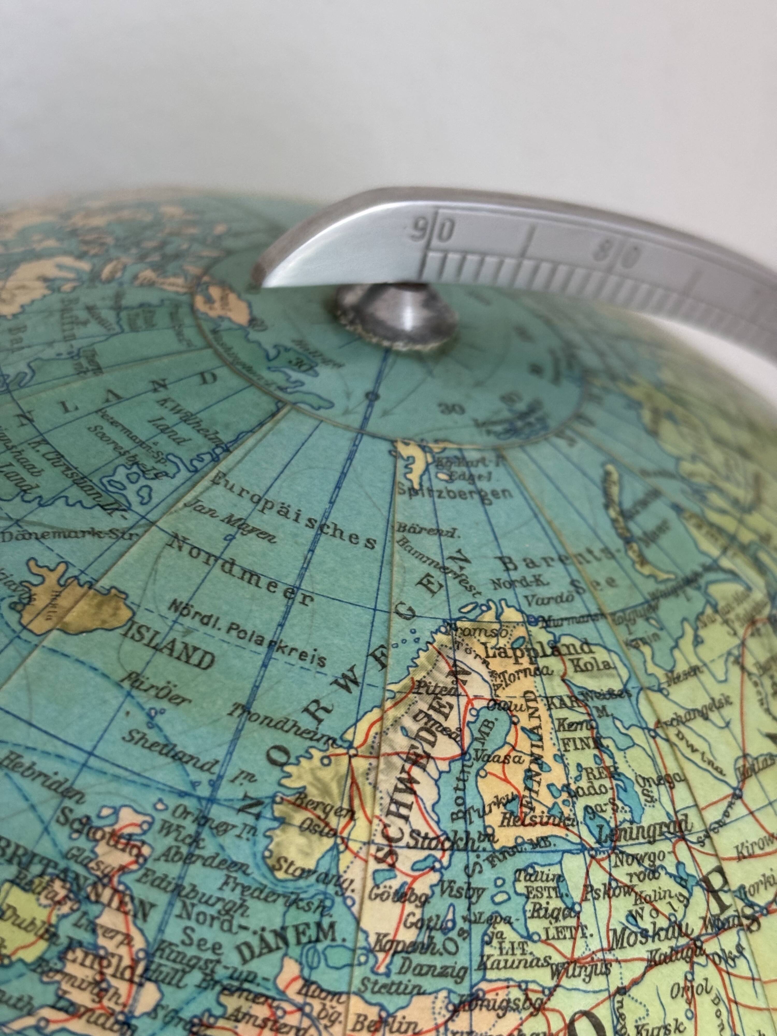 Vintage terrestrial globe 1965 German glass Columbus duo - 34 cm