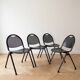 Set of 4 industrial design chairs in black steel