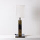 Sandro Petti. Geometric lamp in silvered and gilded metal. 1970s.