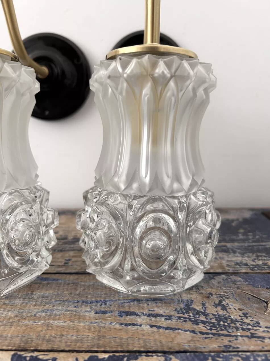 Art Deco glass wall lights