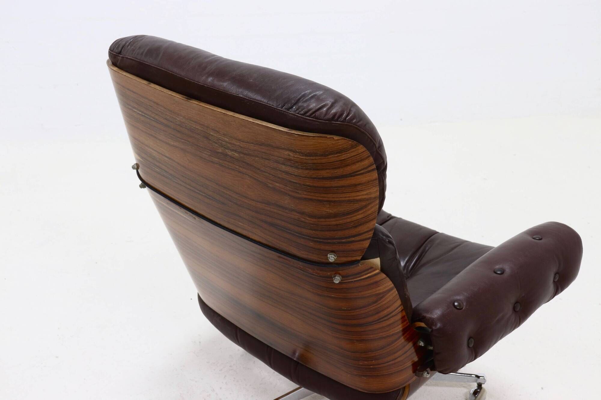 Leather and Rosewood Lounge Chair by Martin Stoll for Giroflex 1960s