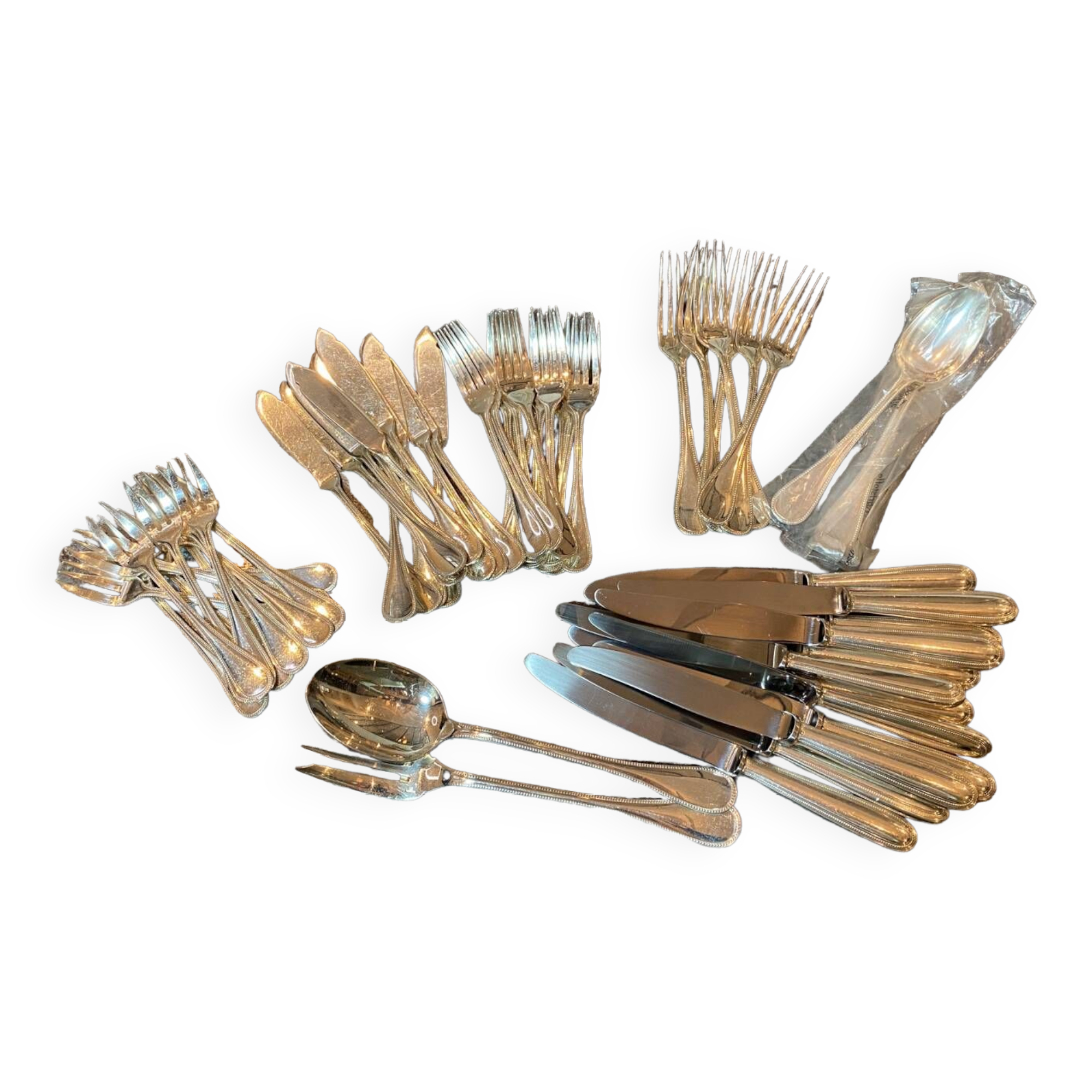 Christofle - Part of Housewife model Pearl, 60 pieces silver metal