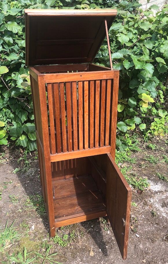 Antique teak linen cabinet