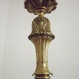 Vintage french bronze 5 light chandelier with leaf detail 3936
