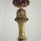 Vintage french bronze 5 light chandelier with leaf detail 3936