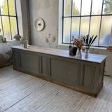 XXL walnut trade counter with multiple drawers