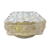 Ceiling lamp circle, amber, vintage, 70s